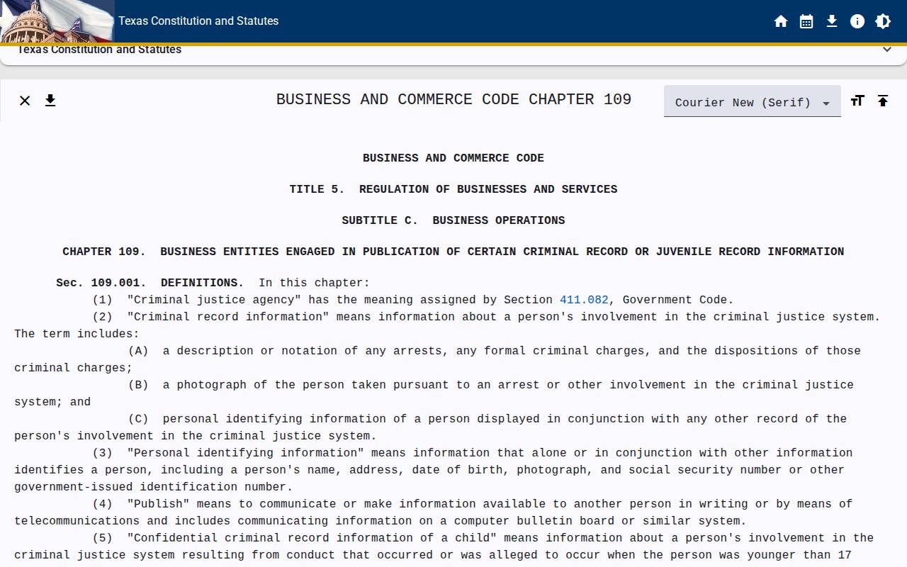 Texas Chapter 109 source for Nacogdoches County release mugshot corrections